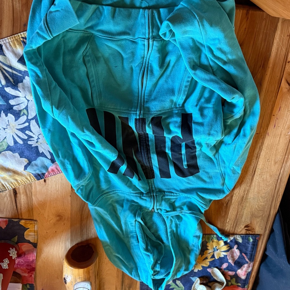 PINK Victoria's Secret Teal Hoodie Jacket